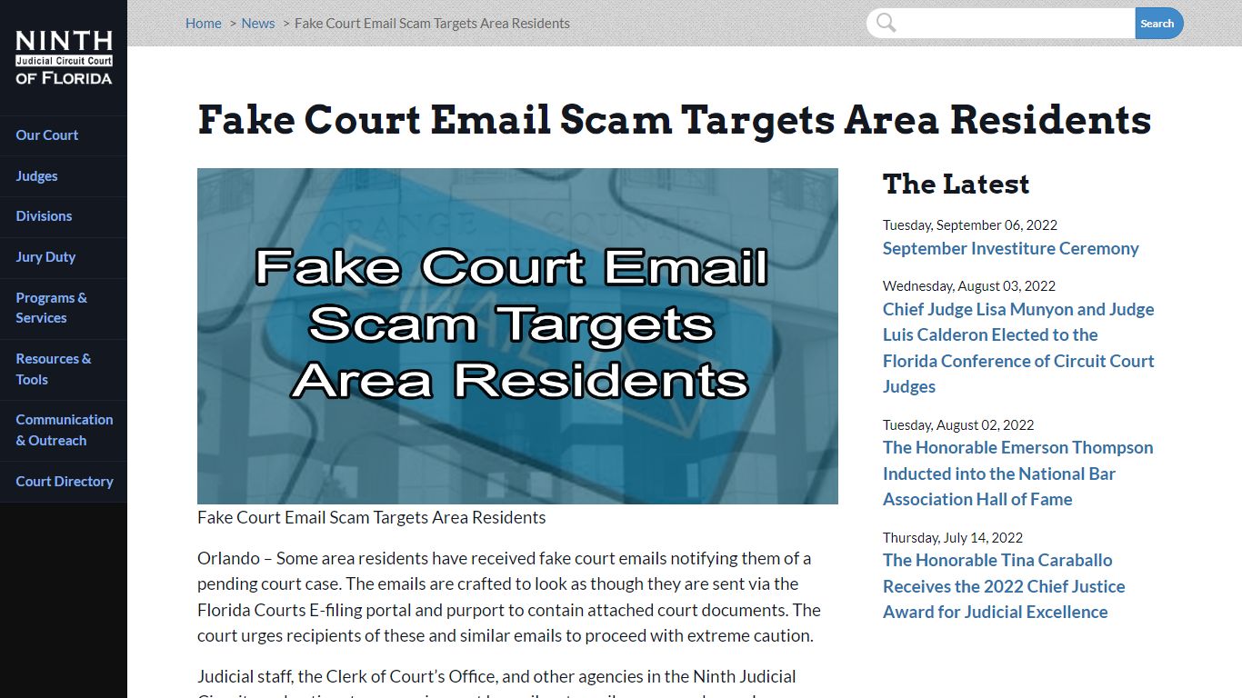 Fake Court Email Scam Targets Area Residents